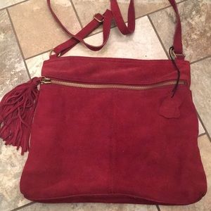 Margot Maroon Leather Crossbody
